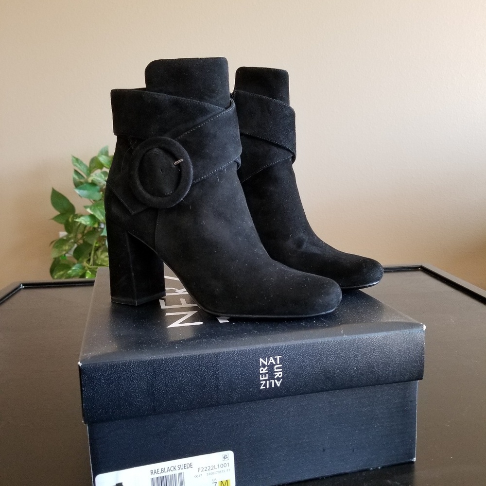 New never worn suede booties.